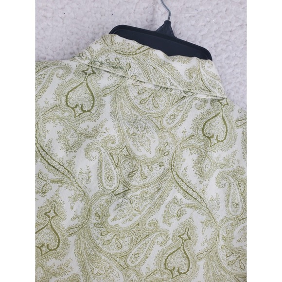 Vtg 70s 80s McGregor Hawaiian Shirt Men XL 17 17.5 Green Beige Retro Lightweight - Picture 8 of 11